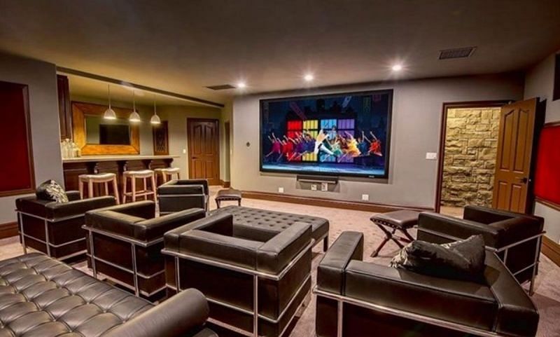 TV room inside Jake Paul's house